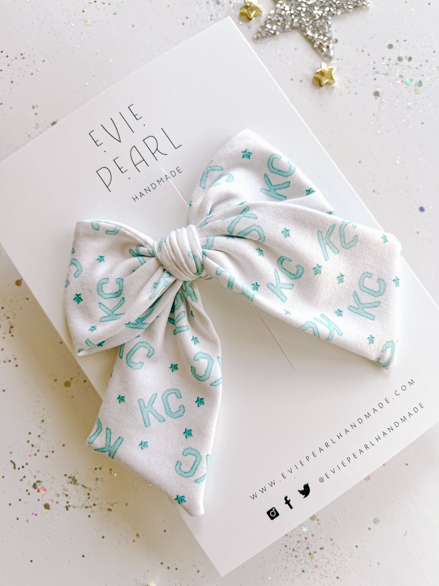 Large Teal KC Current Pinwheel Bow