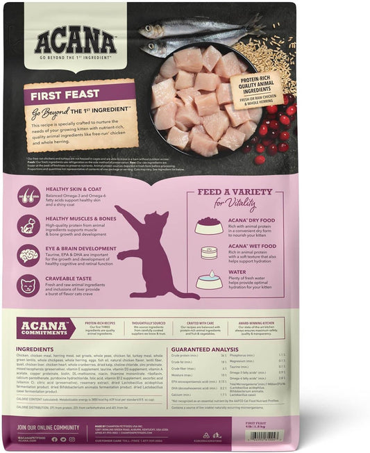 Acana First Feast Kitten Dry Cat Food (4lb)