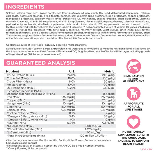 NutriSource Pure Vita Dog Grain-free Salmon & Peas