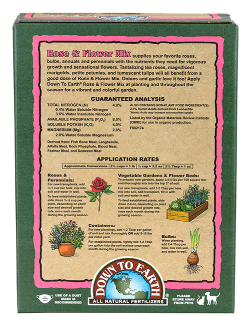 Down to Earth™ Rose & Flower Mix 4-8-4 OMRI Listed® (5lb)