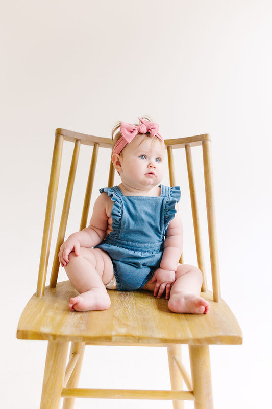 Pink Solid Baby Bow Turban