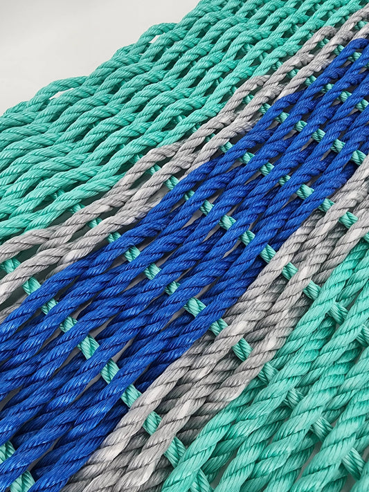 Teal, Blue & Gray Accent Lobster Rope Doormat
