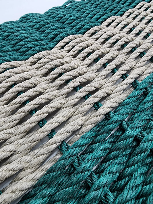 Hunter Green & Tan Lobster Rope Doormat
