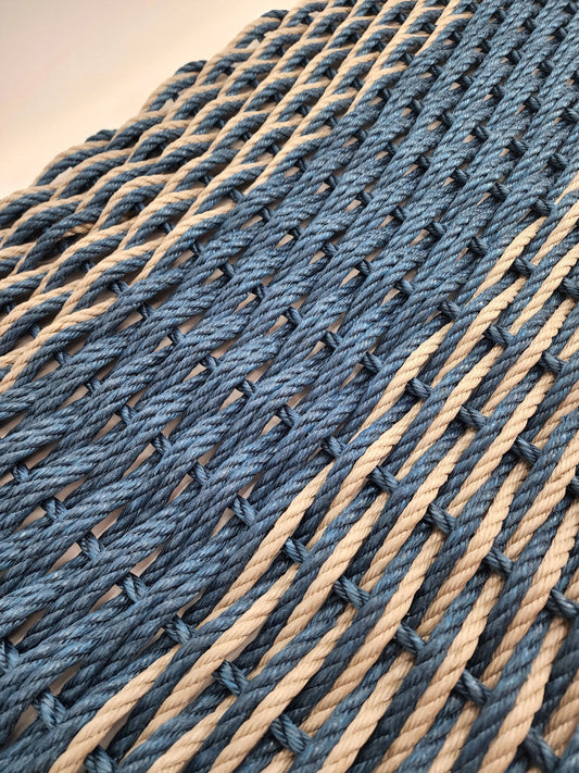 Navy Blue & Tan Double Weave Lobster Rope Doormat