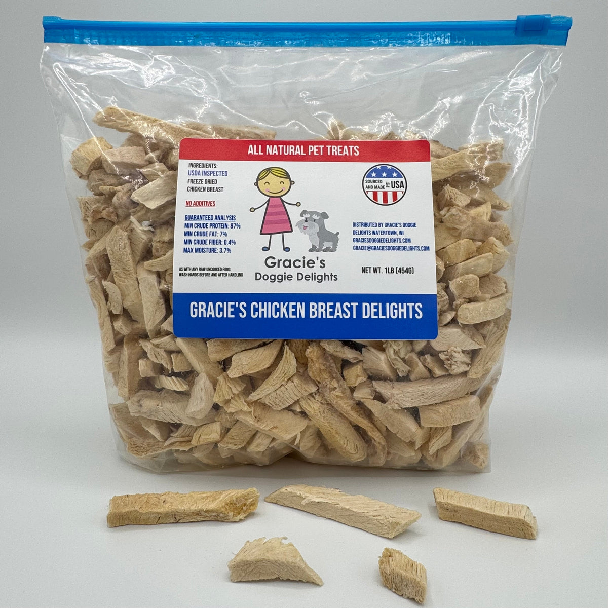 Gracie's Chicken Breast Delights Freeze Dried Dog Treats