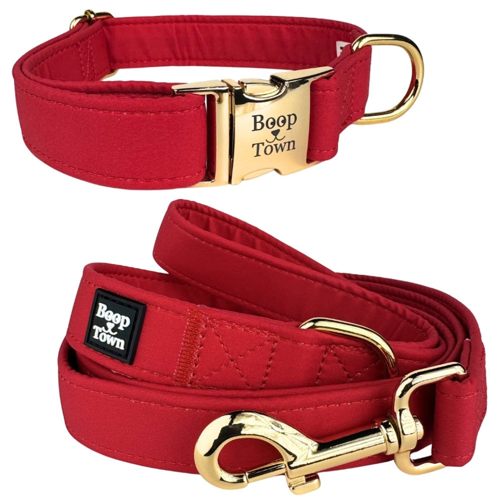 Boop Town Matching Collar and Leash Sets - Soft Cotton with Metal Buckle