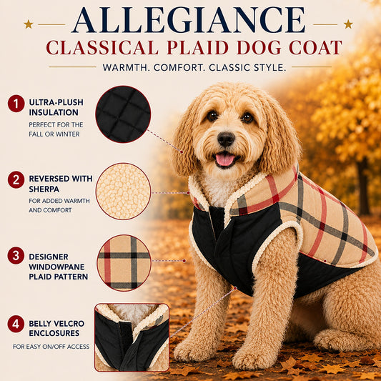 Pet Life ® 'Allegiance' Classical Insulated Plaid Fashion Dog Jacket