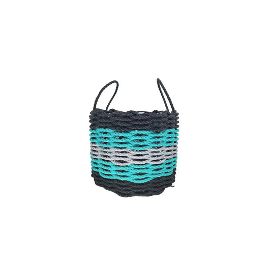Black, Teal & Gray Five Stripe Rope Basket