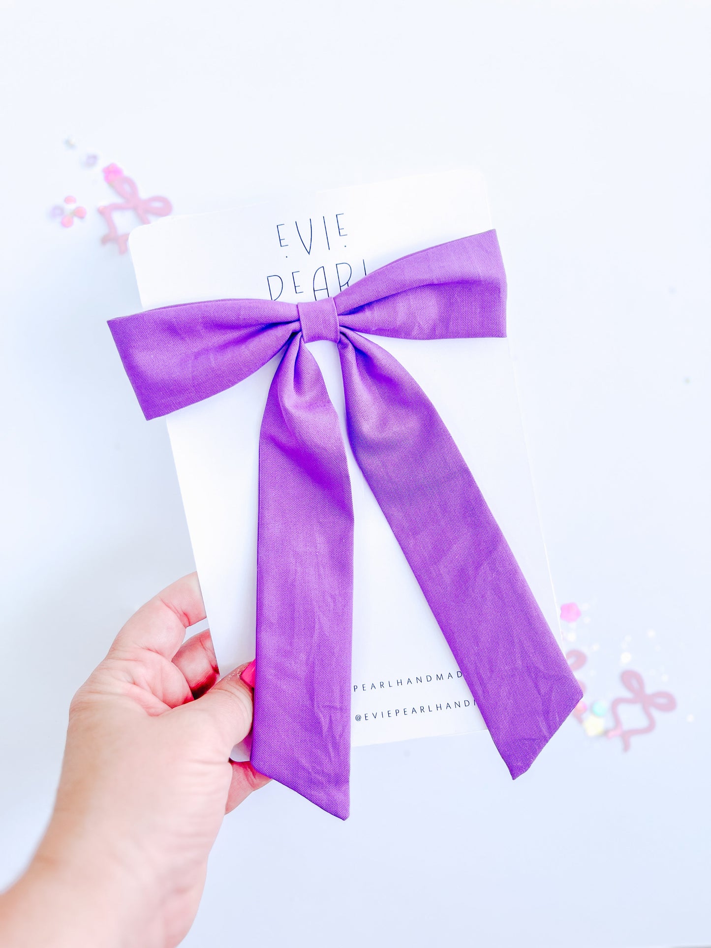 Purple Solid Longtailed Bow