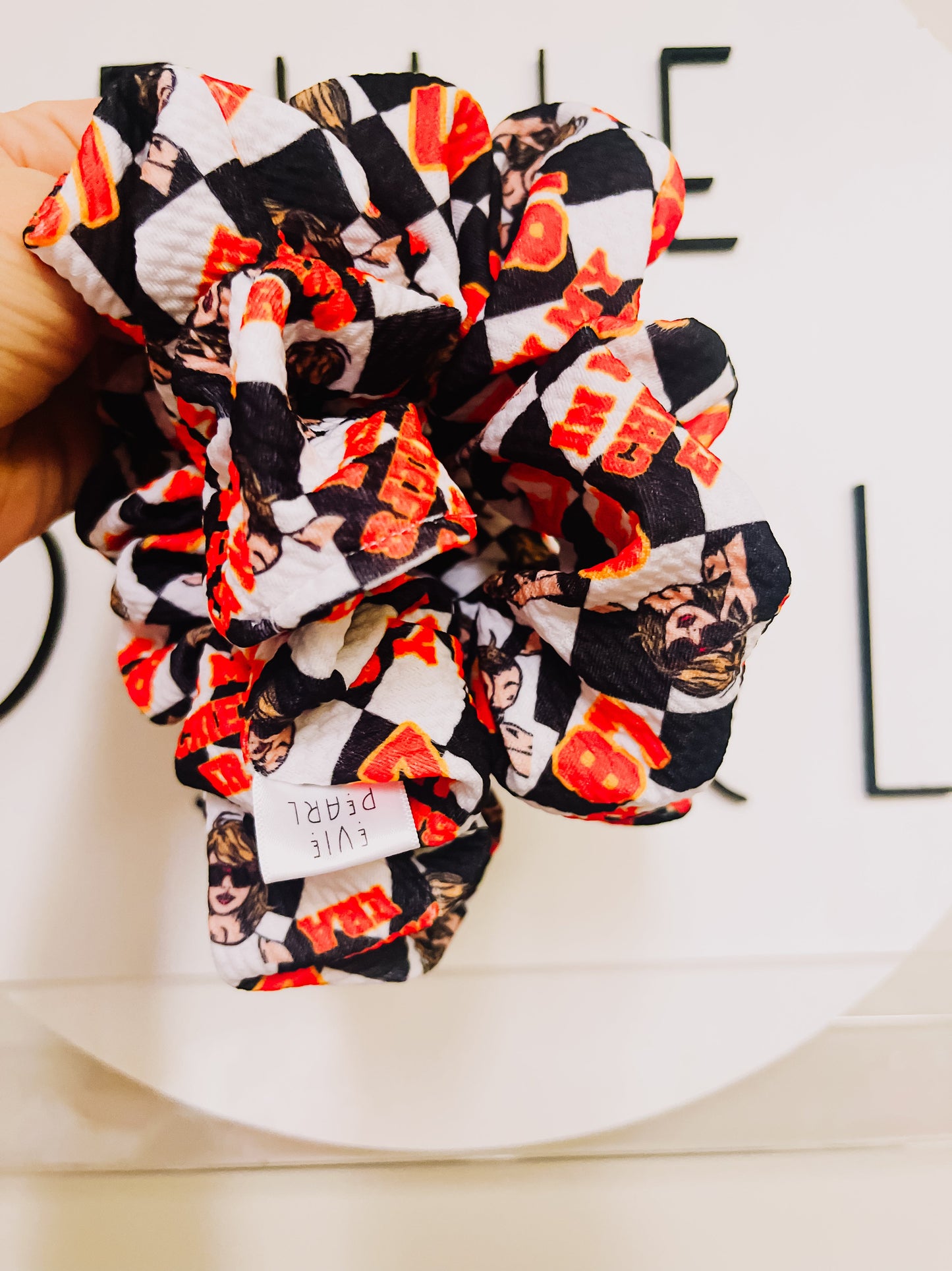 Checkered Taylor Oversized Scrunchie (read description)