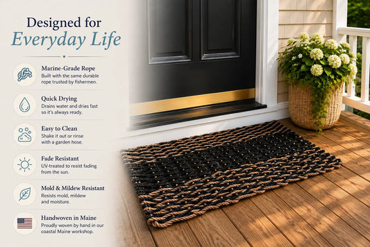 Black, Brown & Tan Ombre Lobster Rope Doormat