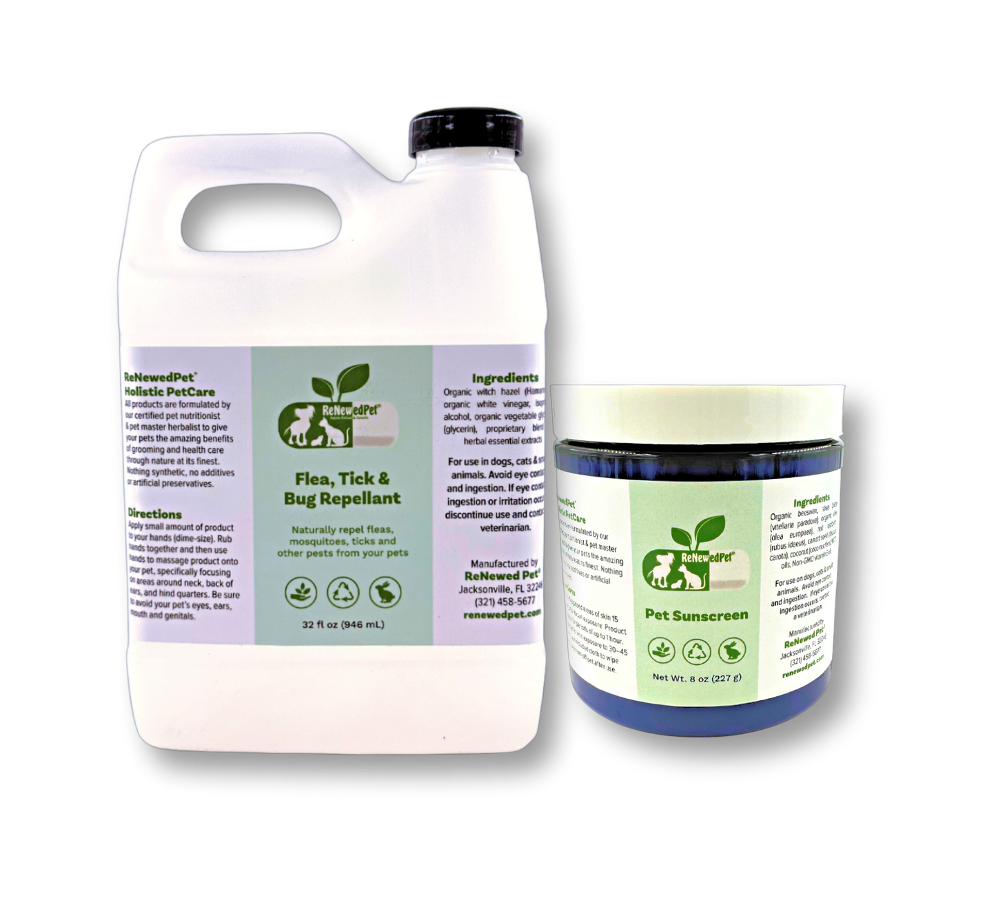Pet OUTDOOR SAFETY KIT/ Sunscreen & Flea/Tick/Bug Repellent