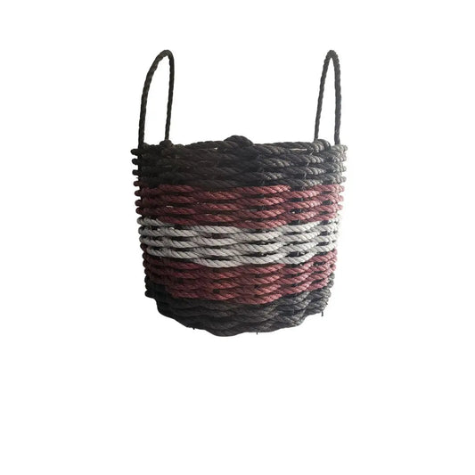 Black, Burgundy & Gray Five Stripe Rope Basket