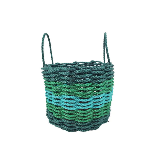 Hunter Green, Green & Teal Five Stripe Rope Basket