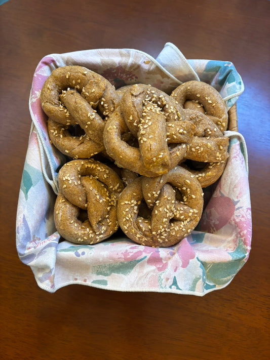 Organic Parmesan Pretzel Dog Treats | Handmade Cheesy Crunchy Dog Snacks (Human-Grade)