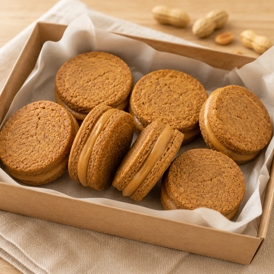 Peanut Butter Macaron Dog Treats | Handmade Sandwich Cookies for Dogs -Organic, Human-Grade
