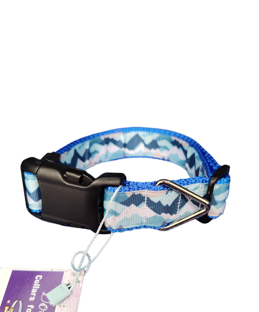 Blue Mountains Blue Nylon Dog Collar MD, LG, XL, Leash
