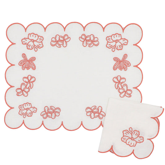 Rosette Ivory Linen Placemats – Set of 4