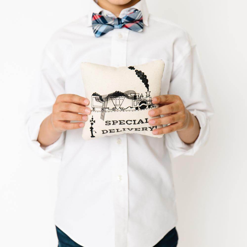 Wedding Ring Pillow: "Perfect for my dream train wedding!"