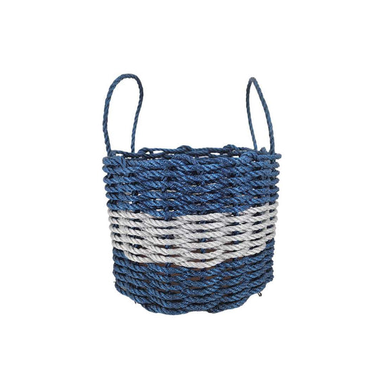 Navy Blue & Gray Rope Basket