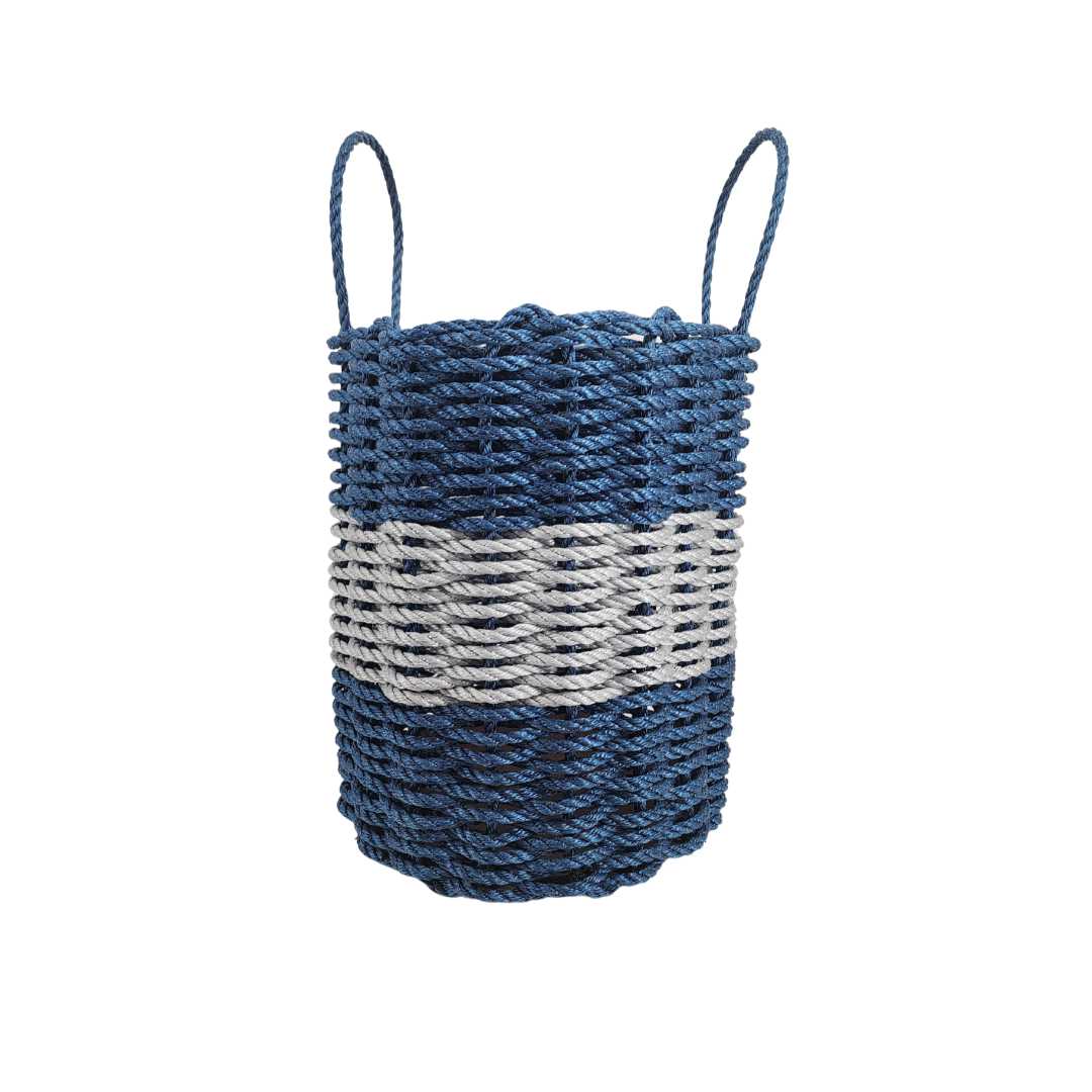 Navy Blue & Gray Rope Basket