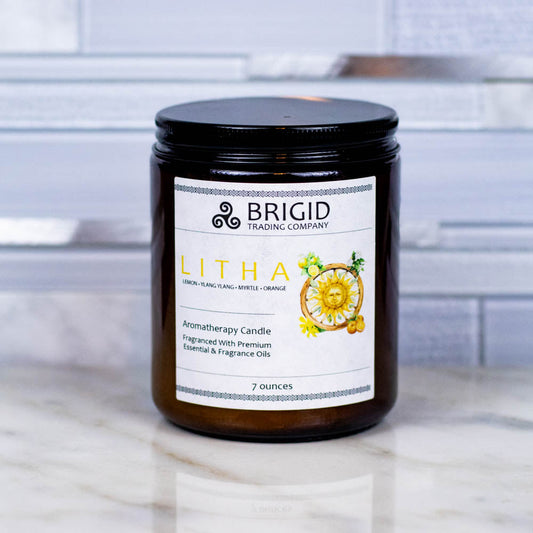 Litha Soy Wax Candle – Lemon & Orange Natural Candle for the Summer Solstice
