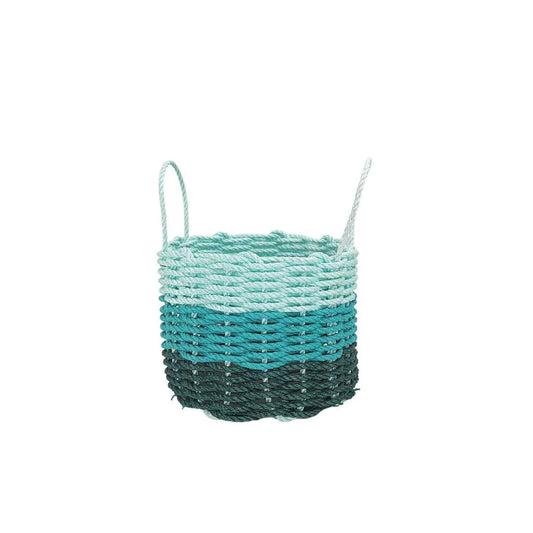 Hunter Green, Teal & Seafoam Ombre Rope Basket