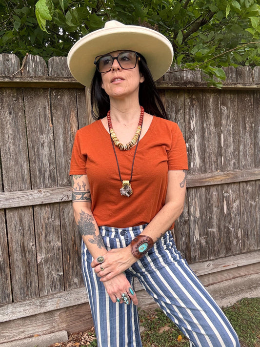 Red Jasper and rustic white magnesite necklace, southwestern style chunky gemstone necklace