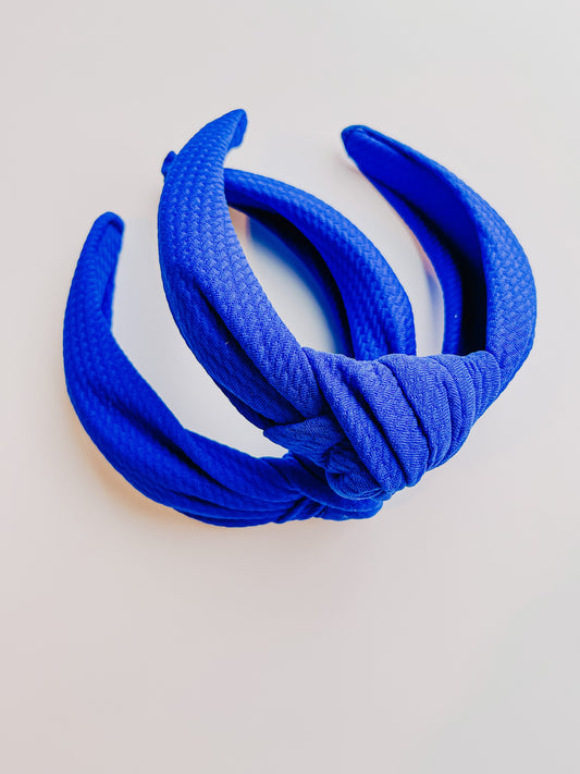 Royal Blue Knotted Headband for Girls & Women