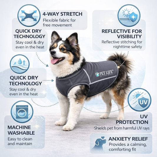 Pet Life ® Active 'Racerbark' 4-Way-Stretch Yoga Fitness Dog T-Shirt Tank Top