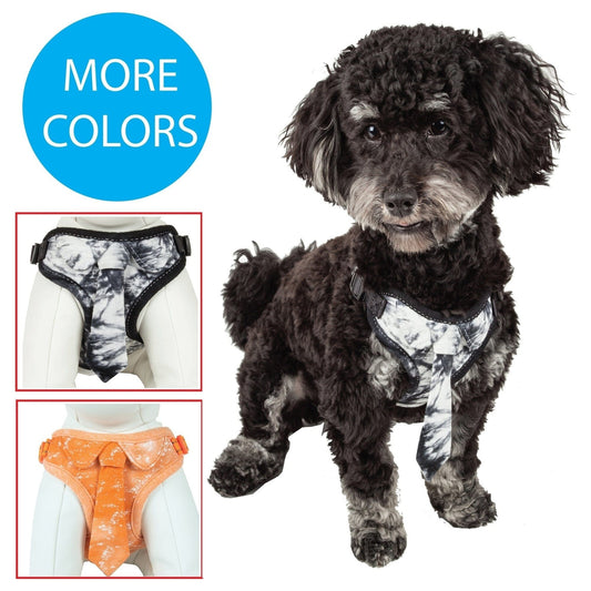 Pet Life ® 'Bonatied' Mesh Reversed Adjustable Fashion Dog Harness W/ Designer Neck Tie