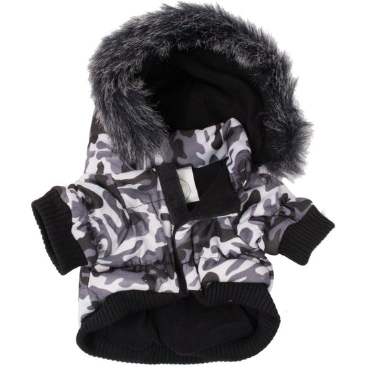 Pet Life ® Classic Metallic Fashion 3M Insulated Dog Coat Parka w/ Removable Hood