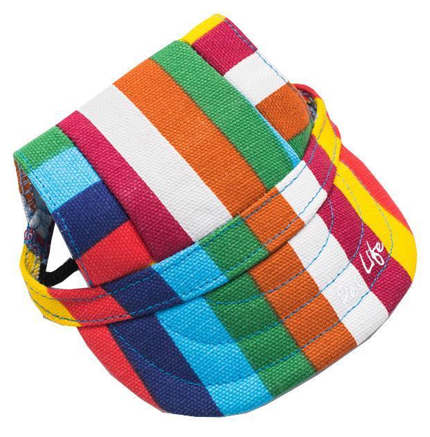 Pet Life ® 'Colorfur' Floral UV Protectant Adjustable Fashion Dog Hat Cap