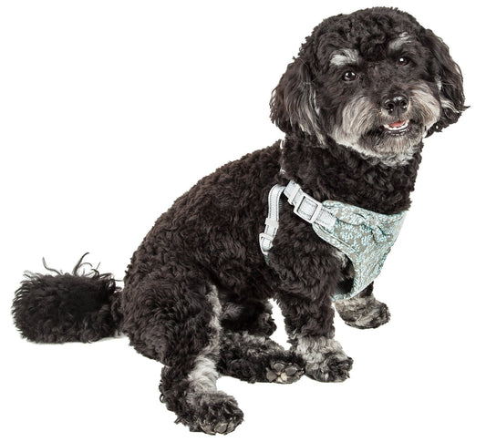 Pet Life ® 'Fidomite' Mesh Reversed and Adjustable Fashion Dog Harness W/ Designer Bowtie
