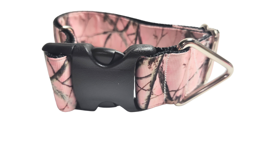 1.5" Wide Pink Camo Nylon Dog Collar