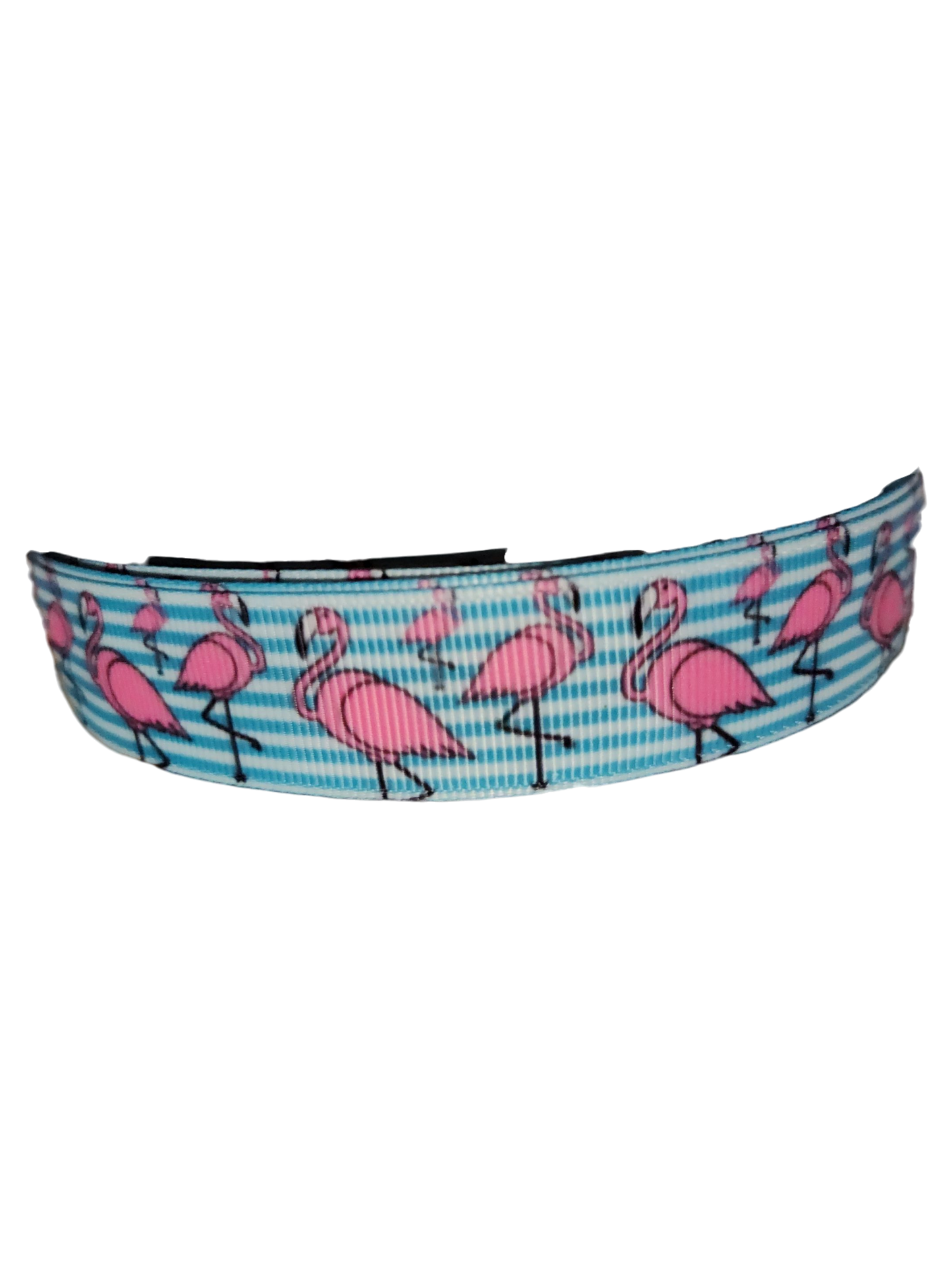 Flamingo Stripes Nylon Dog Collar