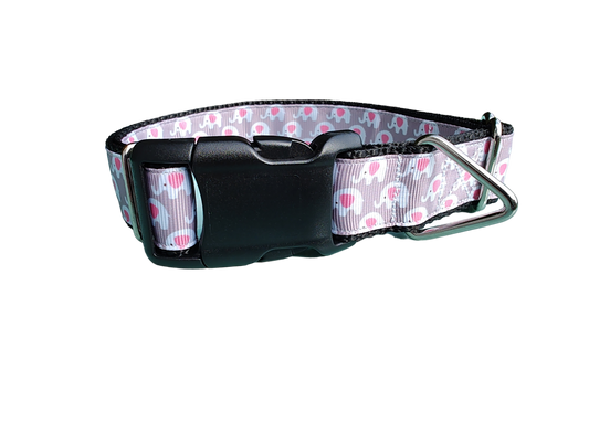 Elephants Nylon Dog Collar