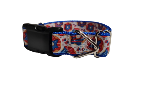 Patriotic Donuts Nylon Dog Collar