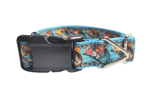 Cowboy Hats and Flowers Nylon Dog Collar