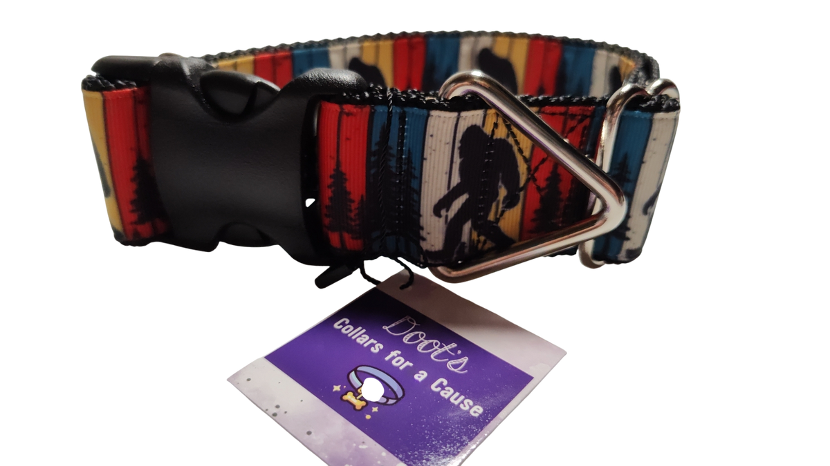 1.5" Wide Bigfoot Sasquatch Yeti Nylon Dog Collar