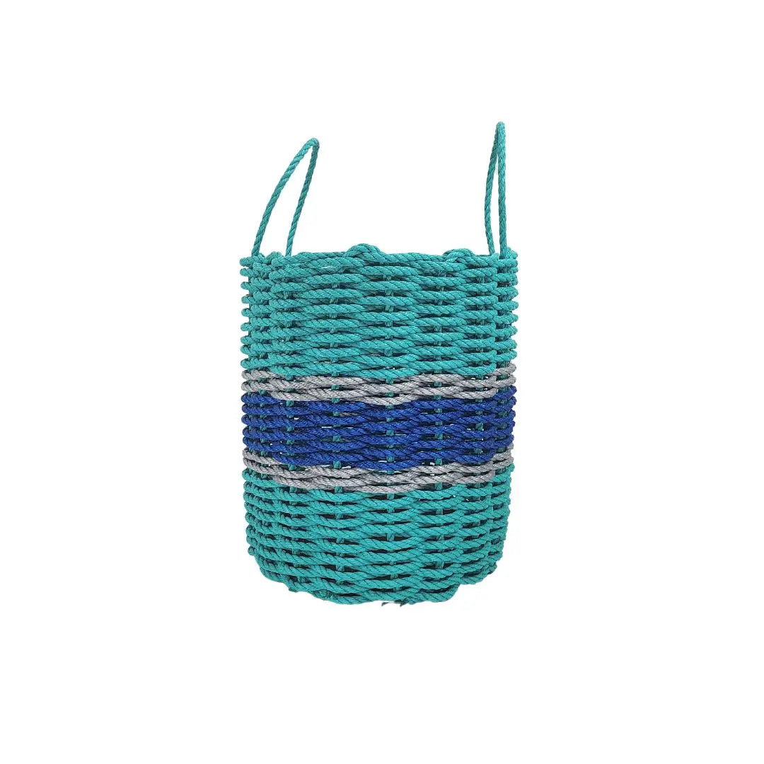 Teal, Blue & Light Gray Accent Rope Basket