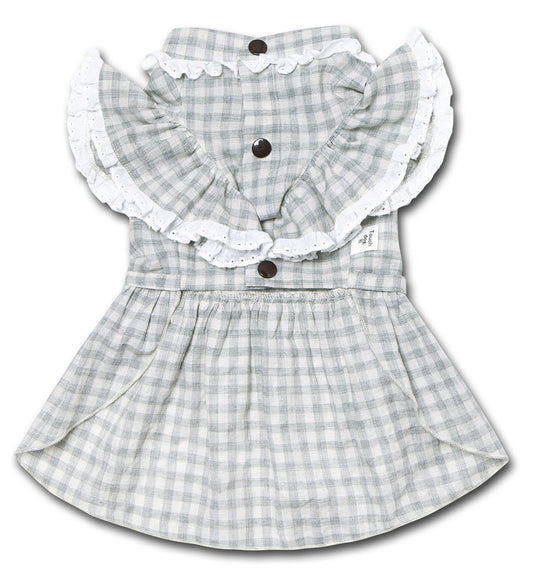 Touchdog 'I love Poochi' Classical Plaid Fashion Designer Dog Dress