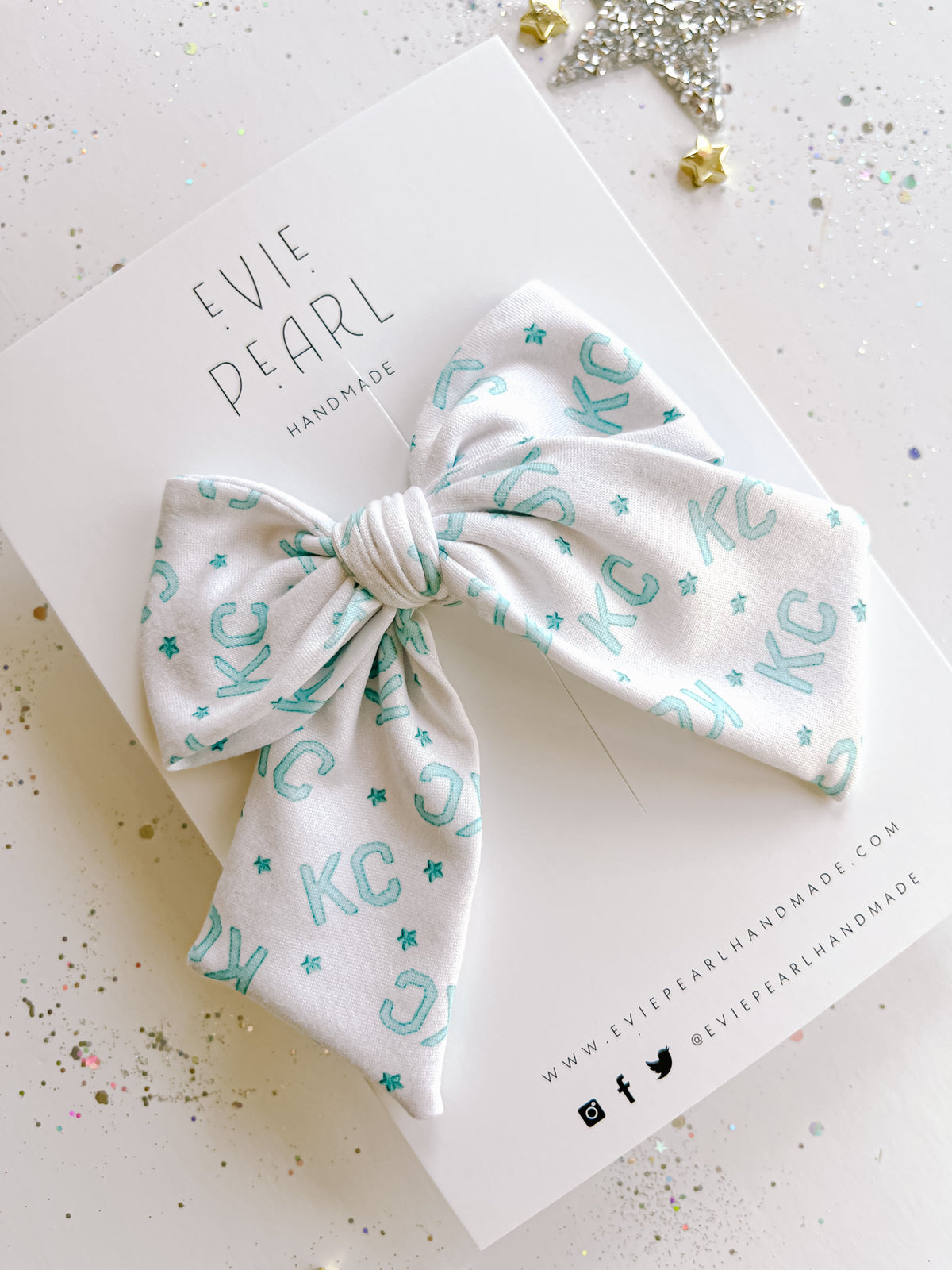 Large Teal KC Current Pinwheel Bow