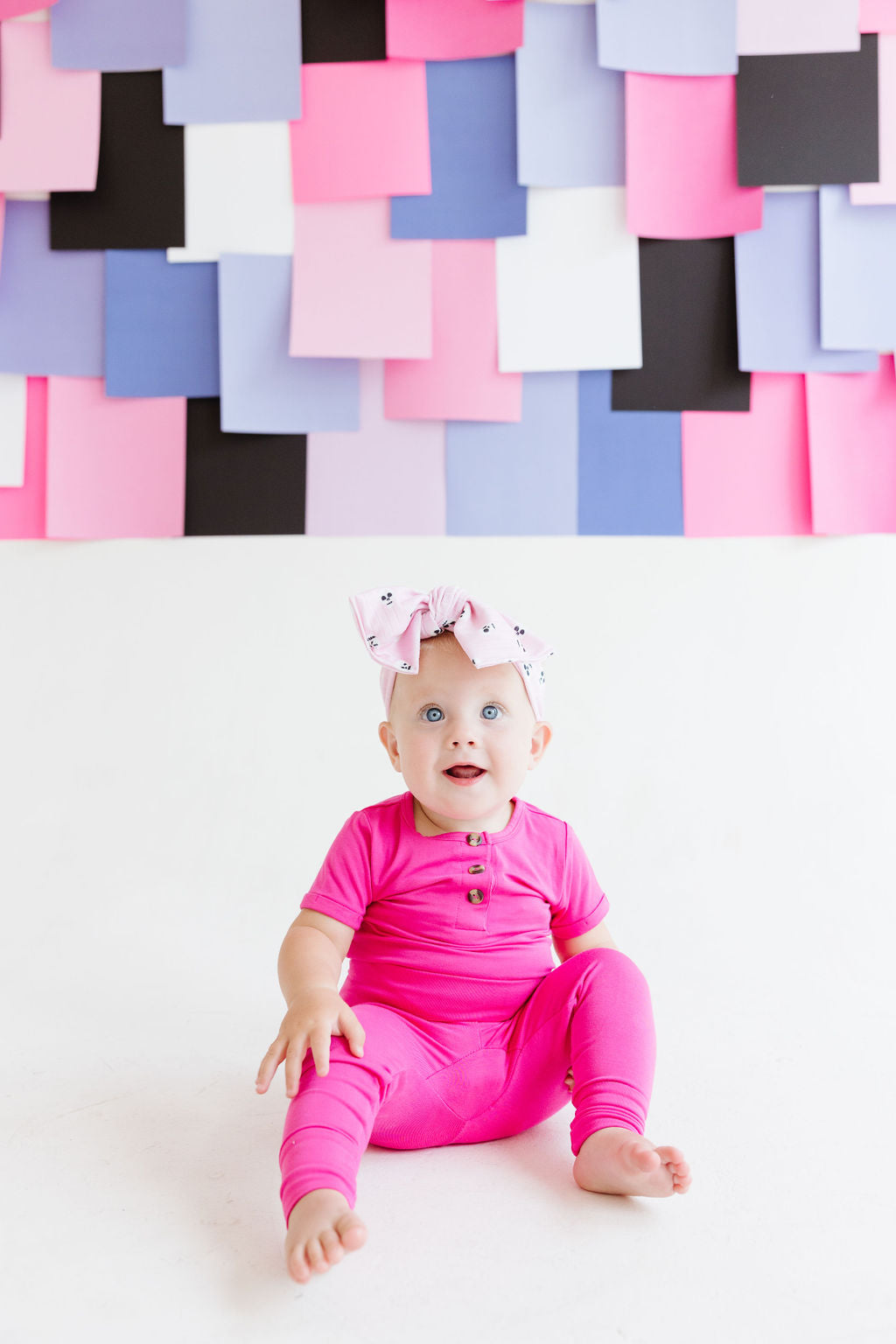 Pink|Skull Baby Bow Turban One Size Fits Most