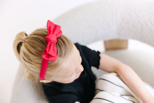 Hot Pink Solid Bow Headband