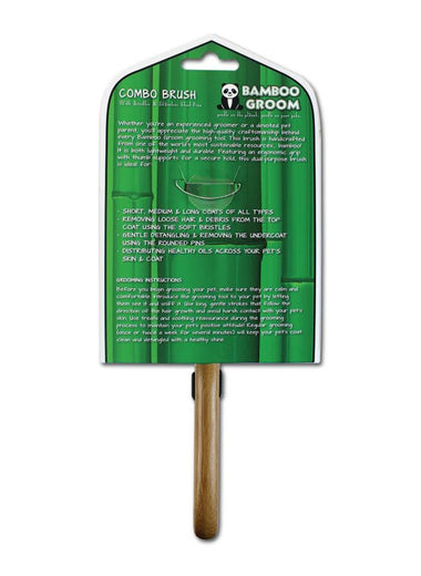 Bamboo Groom Combo Brush with Bristles and Pins Large