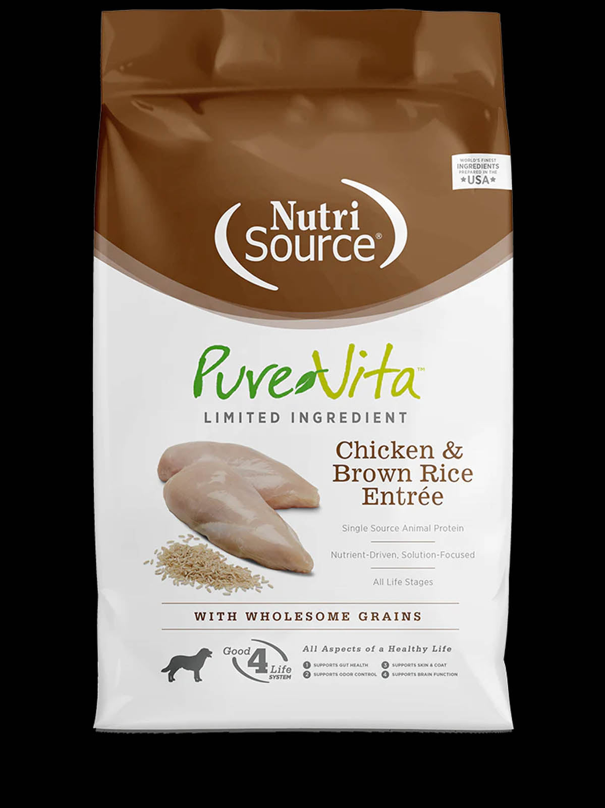 NutriSource Pure Vita Dog Food, Chicken & Brown Rice, Wholesome Grains