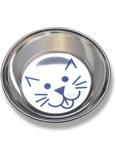 Van Ness Plastics Decorated Stainless Steel Saucer Cat Dish 1ea/8oz.