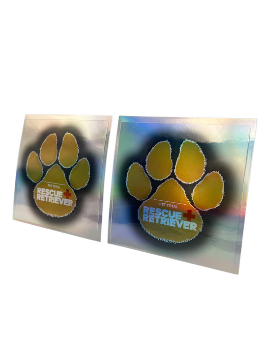Rescue Retriever® Reflective Pet Alert Safety Sticker 2 Pack | Pets Inside Fire Rescue Decal| Window Door Sign | Designed by a Firefighter