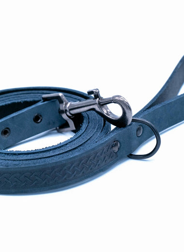 Celtic Sport Blue Jeans Leather Dog Leash